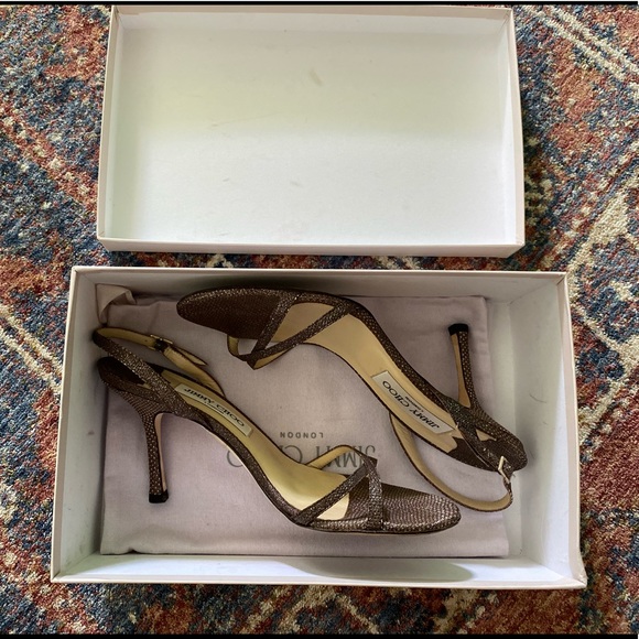 Jimmy Choo Glitter Karung Sandals - Picture 2 of 5